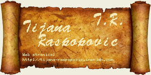 Tijana Raspopović vizit kartica